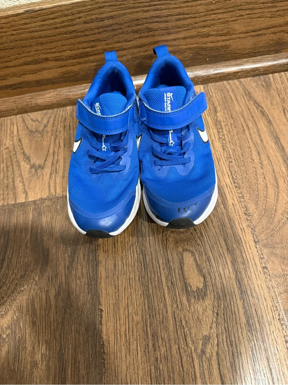Nike Boys' Royal Blue and White Velcro Athletic Sneakers